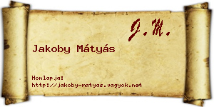 Jakoby Mátyás névjegykártya
