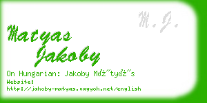 matyas jakoby business card